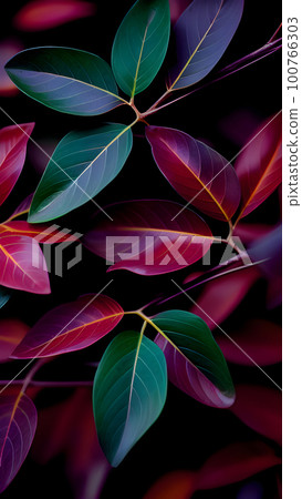 Illustration of colorful leaf patterns Illustration of colorful leaf patterns 100766303