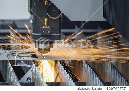 The hi-technology sheet metal manufacturing process by laser cutting machine. The hi-technology sheet metal manufacturing process by laser cutting machine. 100766757