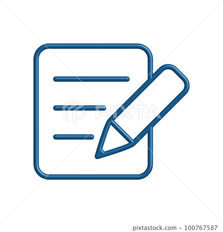 Illustration Vector graphic of pencil and paper icon Illustration Vector graphic of pencil and paper icon 100767587