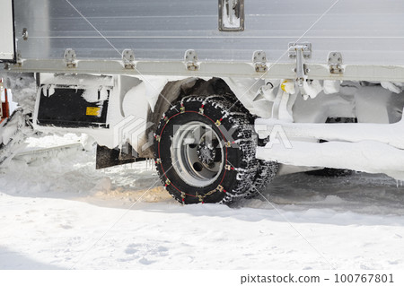 帶鏈條的卡車輪胎 帶鏈條的卡車輪胎 100767801