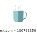 cup with hot drink in hand drawn style 100768350