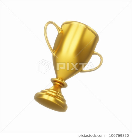 3D Rendering Golden Award Trophy Cup isolated on white background 3D Rendering Golden Award Trophy Cup isolated on white background 100769820