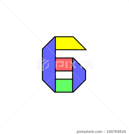 Font alphabet folded from colored paper, number made in multi-colored ribbon, vector illustration 10EPS Font alphabet folded from colored paper, number made in multi-colored ribbon, vector illustration 10EPS 100769826