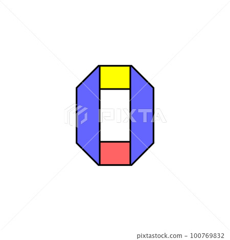 Font alphabet folded from colored paper, number made in multi-colored ribbon, vector illustration 10EPS Font alphabet folded from colored paper, number made in multi-colored ribbon, vector illustration 10EPS 100769832