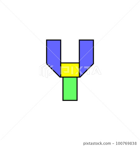 Font alphabet folded from colored paper, letter made in multi-colored ribbon, vector illustration 10EPS Font alphabet folded from colored paper, letter made in multi-colored ribbon, vector illustration 10EPS 100769838