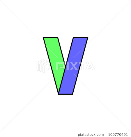 Font alphabet folded from colored paper, letter made in multi-colored ribbon, vector illustration 10EPS Font alphabet folded from colored paper, letter made in multi-colored ribbon, vector illustration 10EPS 100770491