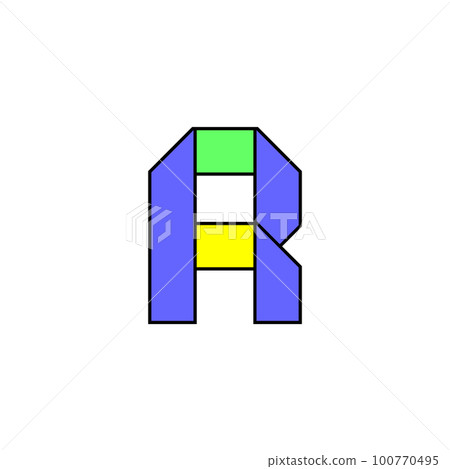 Font alphabet folded from colored paper, letter made in multi-colored ribbon, vector illustration 10EPS Font alphabet folded from colored paper, letter made in multi-colored ribbon, vector illustration 10EPS 100770495