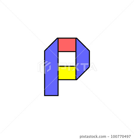 Font alphabet folded from colored paper, letter made in multi-colored ribbon, vector illustration 10EPS Font alphabet folded from colored paper, letter made in multi-colored ribbon, vector illustration 10EPS 100770497