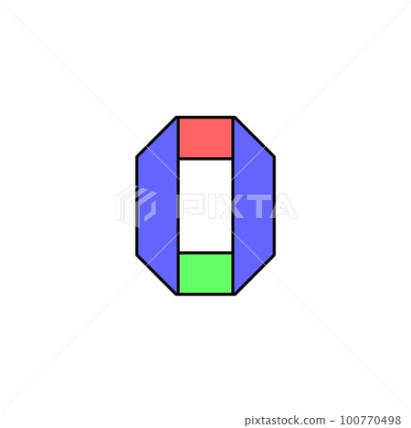 Font alphabet folded from colored paper, letter made in multi-colored ribbon, vector illustration 10EPS Font alphabet folded from colored paper, letter made in multi-colored ribbon, vector illustration 10EPS 100770498