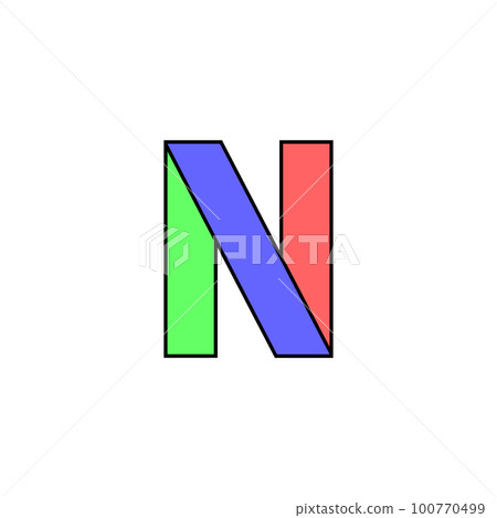 Font alphabet folded from colored paper, letter made in multi-colored ribbon, vector illustration 10EPS Font alphabet folded from colored paper, letter made in multi-colored ribbon, vector illustration 10EPS 100770499