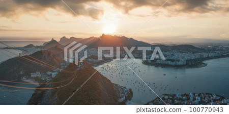 view from the sugarloaf mountain in Rio de Janeiro. 100770943
