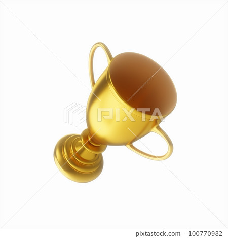 3D Rendering Golden Award Trophy Cup isolated on white background 3D Rendering Golden Award Trophy Cup isolated on white background 100770982