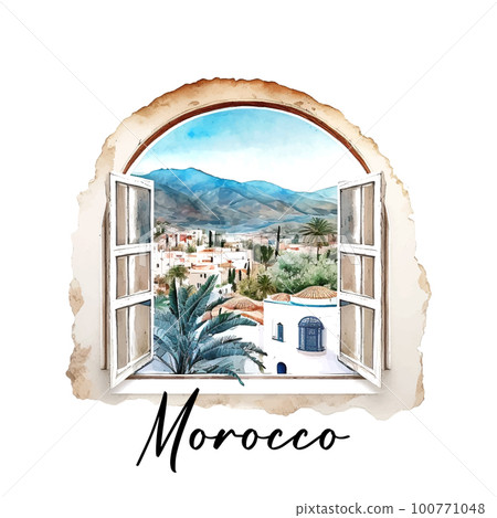 View from the window of the picturesque landscape in Morocco Africa View from the window of the picturesque landscape in Morocco Africa 100771048