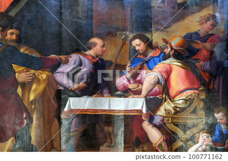 Supper at Emmaus by Santi di Tito, Basilica di Santa Croce (Basilica of the Holy Cross) in Florence, Italy 100771162