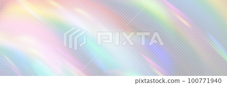 Rainbow light prism effect, transparent background. Hologram reflection, crystal flare leak shadow overlay. Vector illustration of abstract blurred iridescent light backdrop. Rainbow light prism effect, transparent background. Hologram reflection, crystal flare leak shadow overlay. Vector illustration of abstract blurred iridescent light backdrop. 100771940