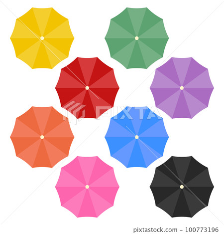 Open umbrella color variation illustration set 100773196
