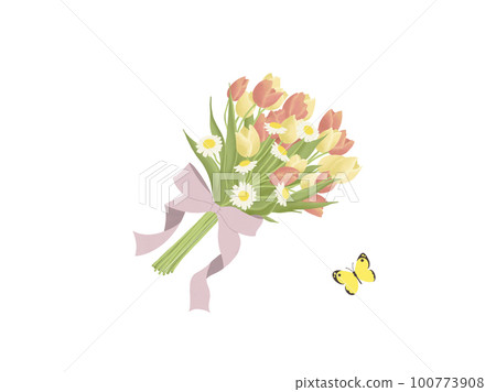 Bouquet of tulips: no frame 100773908