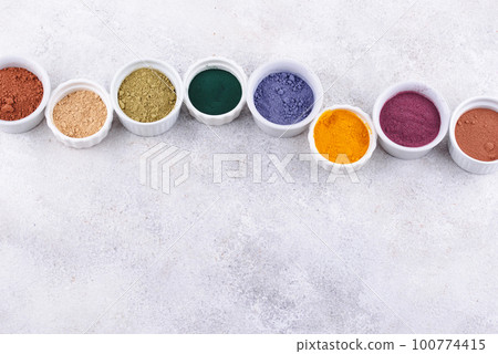 Various healthy superfoods powder Various healthy superfoods powder 100774415