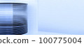 A lot of silicon wafers packed in a plastic storage box in the clean room of a semiconductor foundry ready for microchip production.Banner. 100775004