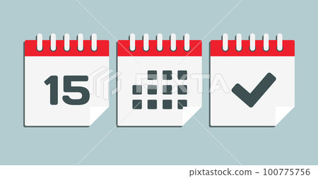 Vector icon page calendar - 15 day, agenda, done Vector icon page calendar - 15 day, agenda, done 100775756