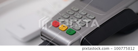 Payment terminal for receiving money and paying with bank card Payment terminal for receiving money and paying with bank card 100775812