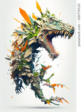 恐龍霸王龍插畫《AI生成圖》Generative AI 100776520