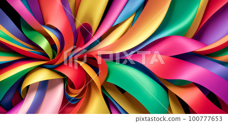 Abstract background of colorful ribbons 100777653