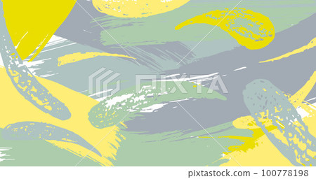 Brush stroke hand draw abstract background yellow and green boho colours. Vector stock illustration for presentation, invitation, social media spring and summer design. EPS10 Brush stroke hand draw abstract background yellow and green boho colours. Vector stock illustration for presentation, invitation, social media spring and summer design. EPS10 100778198
