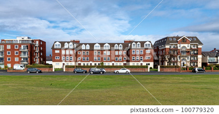 Real estate buildings along the promenade in Lytham St Annes Lancashire UK 100779320