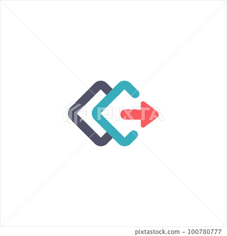 Go to icon, insert layer icon. square and arrow symbol. Log in icon. Stock vector illustration isolated on white background. 100780777
