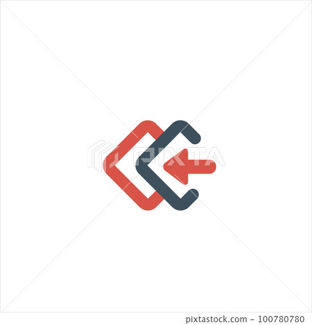 Go to icon, insert layer icon. square and arrow symbol. Log in icon. Stock vector illustration isolated on white background. 100780780