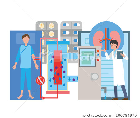 人工透析治療的形像說明 人工透析治療的形像說明 100784979