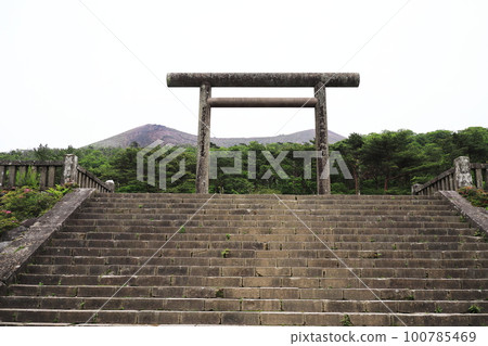 眺望高千穗山的鳥居 100785469