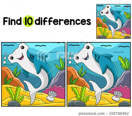 Hammerhead Shark Animal Find The Differences 100786962