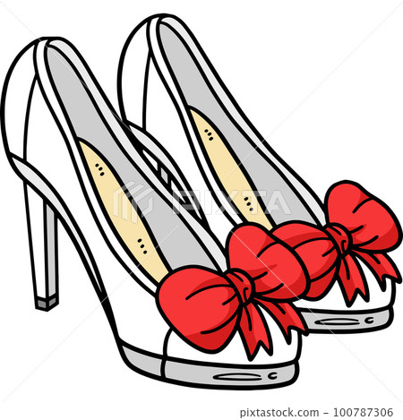 Wedding Shoes Cartoon Colored Clipart Illustration Wedding Shoes Cartoon Colored Clipart Illustration 100787306