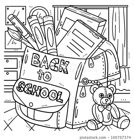 Back To School Bag Coloring Page for Kids Back To School Bag Coloring Page for Kids 100787374