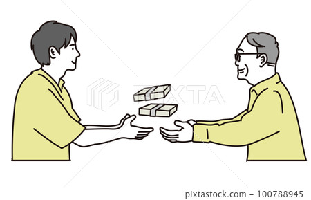父母和孩子繼承金錢 100788945