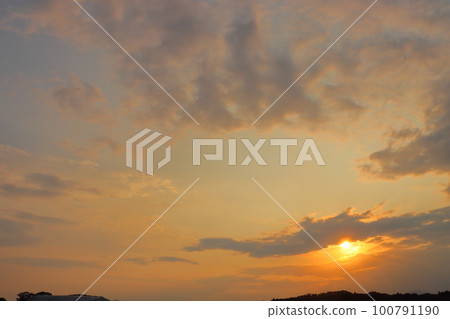 Sunset sky, clouds, sunset, forest Sunset sky, clouds, sunset, forest 100791190