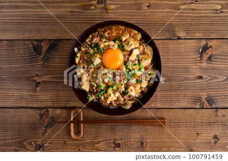 mapo tofu udon mapo tofu udon 100791459