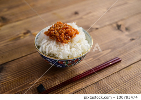 Moromi miso and rice Moromi miso and rice 100793474