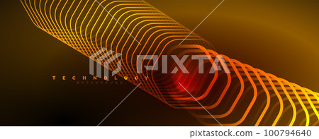 Techno shiny hexagons abstract background, technology energy space light concept, abstract background wallpaper design 100794640