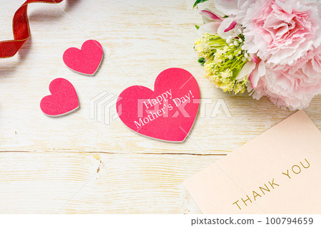 Mother's Day | Heart, Carnation and Card 100794659