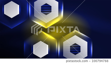 Abstract background neon hexagon vector illustration 100794788