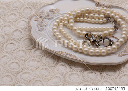 necklace pearl ring white 100796465