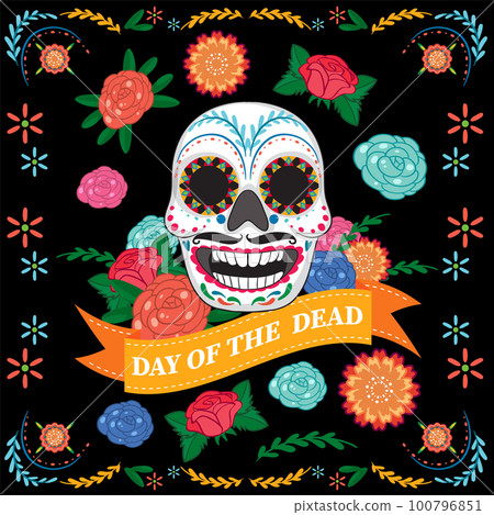 Day of the dead with calaca skull Day of the dead with calaca skull 100796851