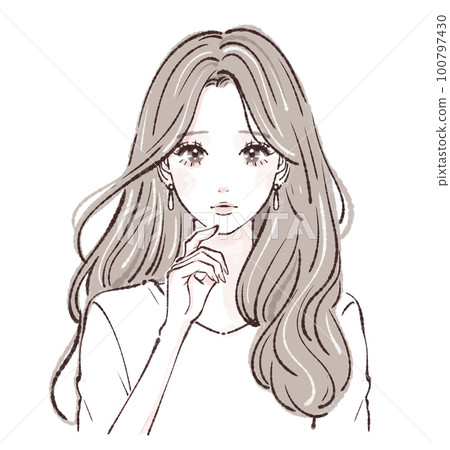 Female illustration material Female illustration material 100797430
