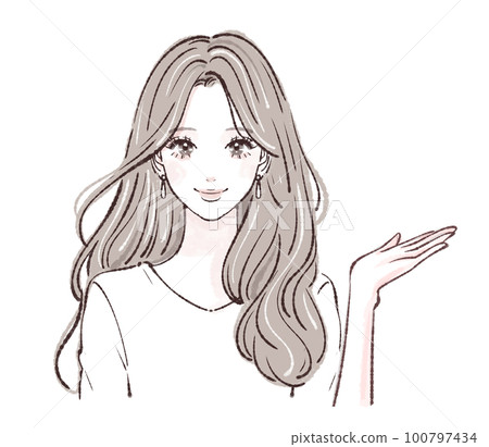 Female illustration material Female illustration material 100797434