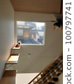 Cat enjoying the sun on the catwalk 100797741