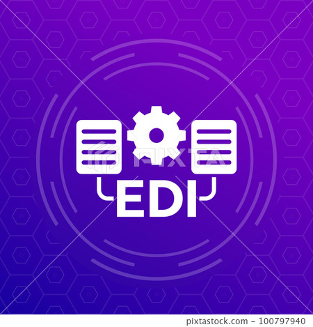 EDI icon, Electronic Data Interchange vector art EDI icon, Electronic Data Interchange vector art 100797940
