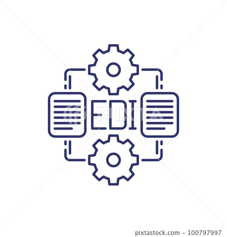 EDI icon, Electronic Data Interchange line design EDI icon, Electronic Data Interchange line design 100797997